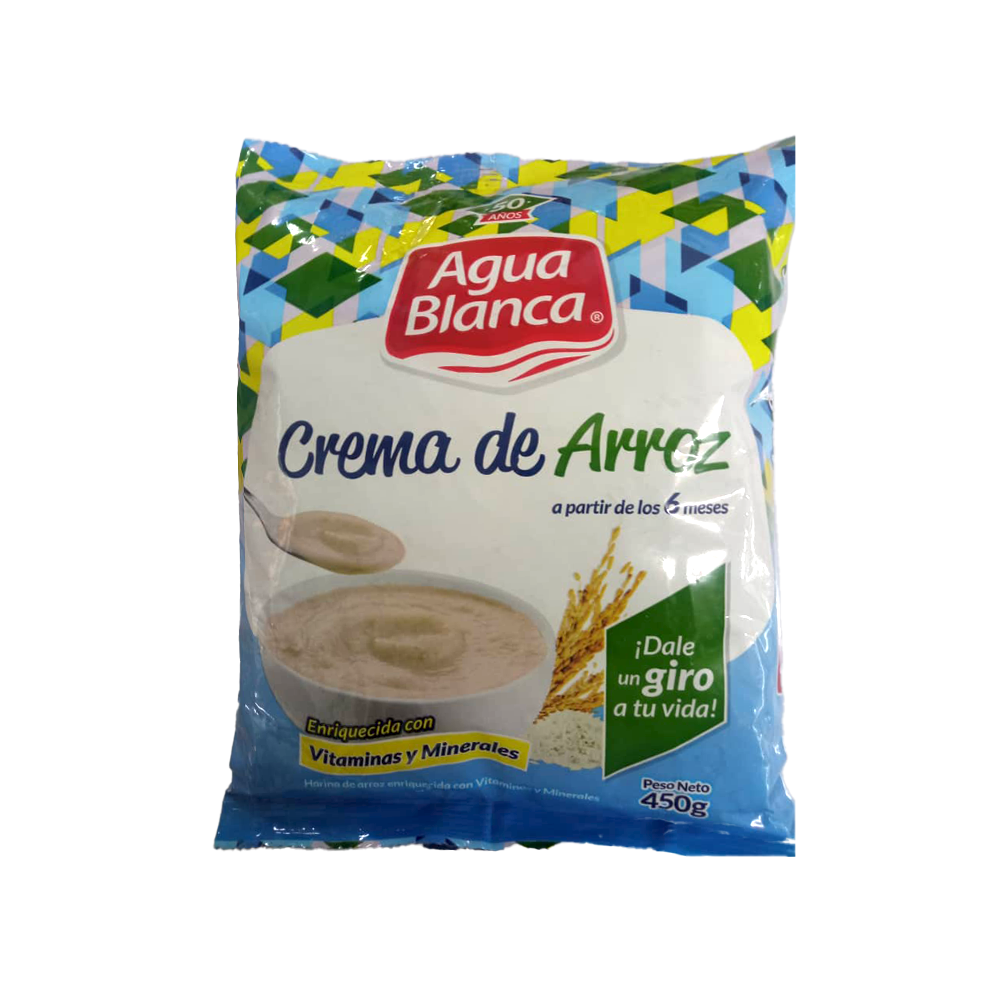 Crema de Arroz Agua Blanca 450 gr.