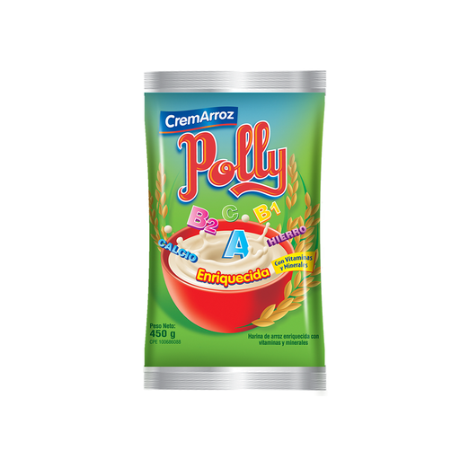 [7591112004435] Crema de Arroz Polly Bolsa 450 G.