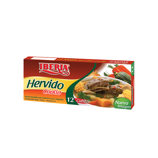 [7591221734087] Cubito de Hervido Criollo Iberia 144 gr (12 Unidades)