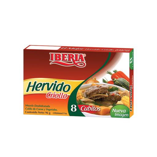 [7591221714089] Cubito de Hervido Criollo Iberia 96 gr (8 Unidades)