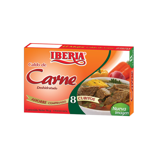 [7591221171011] Cubitos de Carne Iberia 96 gr (8 Unidades)