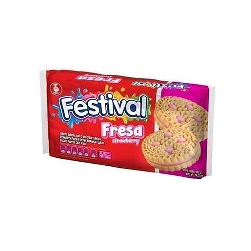 Galletas Festival Fresa 403gr. (12 Unidades)