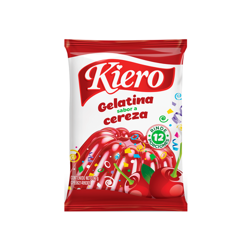 [7592723003787] Gelatina Sabor a Cereza Kiero 96 gr.