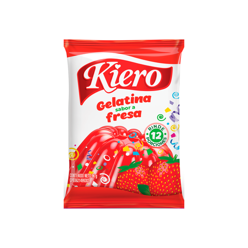 [7592723003763] Gelatina Sabor a Fresa Kiero 96 gr.