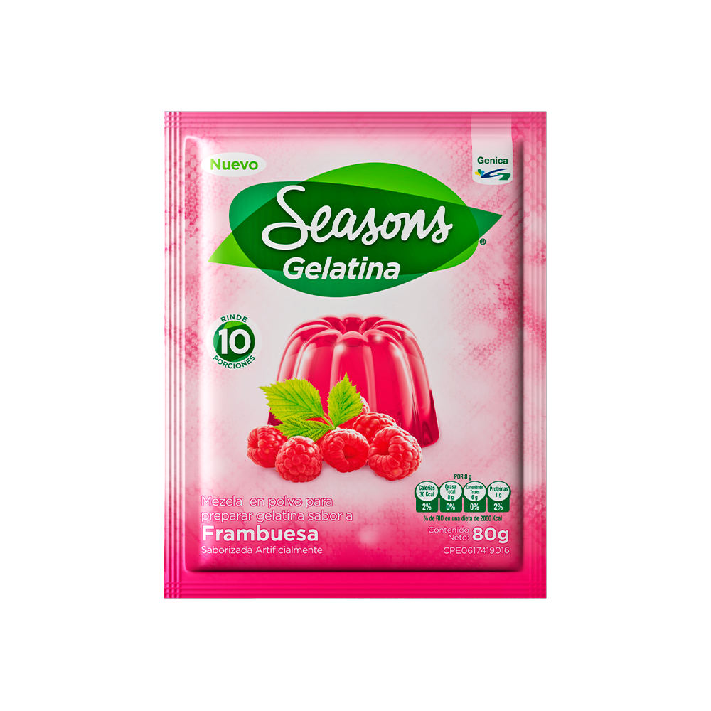 Gelatina de Frambuesa Seasons 80 gr.