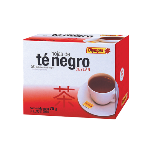 [7591221365557] Infusion de Te Negro Olympia 75 gr (50 Unidades)