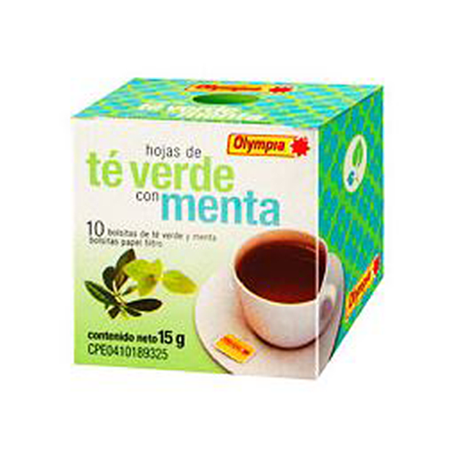 [7591221391891] Infusion de Te Verde con Menta Olympia 15gr (10 Unidades)