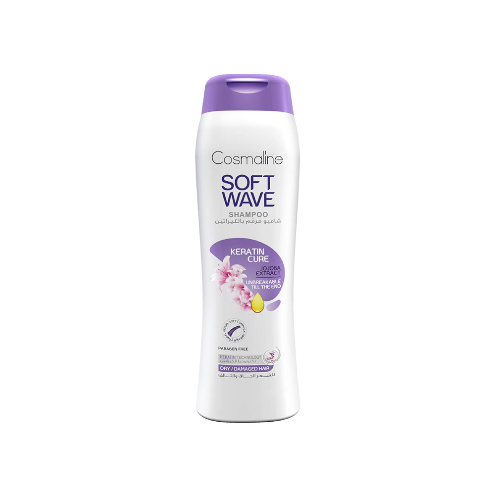 Soft Wave Shampoo Cura de Keratina Para Cabello Seco y Dañado 400 ml